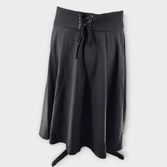 Belle Poque Dresses & Skirts - Belle Poque Skirt Women's 2XL Black Midi Front Tie Peasant Steampunk Renaissance